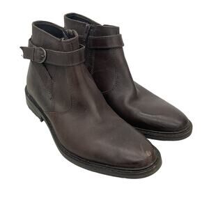 Joseph Abboud Brown Buckle Chelsea Boots Leather Women's 8.5 Preowned